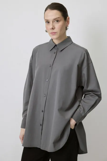 CHEMISE EN POPLIN COUPE SURDIMENSIONNÉE