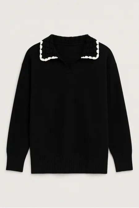 PULL TRICOT AVEC DÉTAILS AU CROCHET