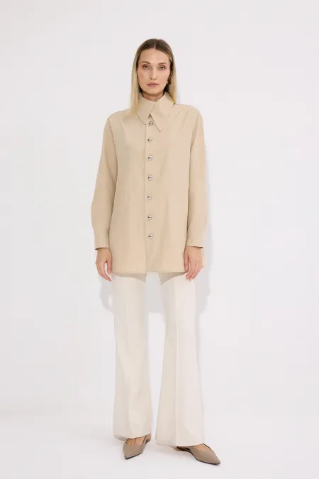 CHEMISE À BOUTONS MÉTALLIQUES