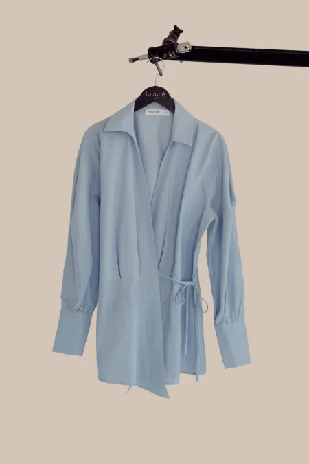 SIDE-TIE POPLIN TUNIC