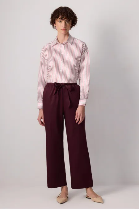 ELASTIC WAIST WIDE LEG PANTS