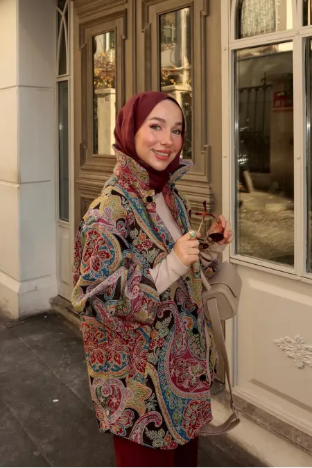 Shawl Pattern Bomber Jacket