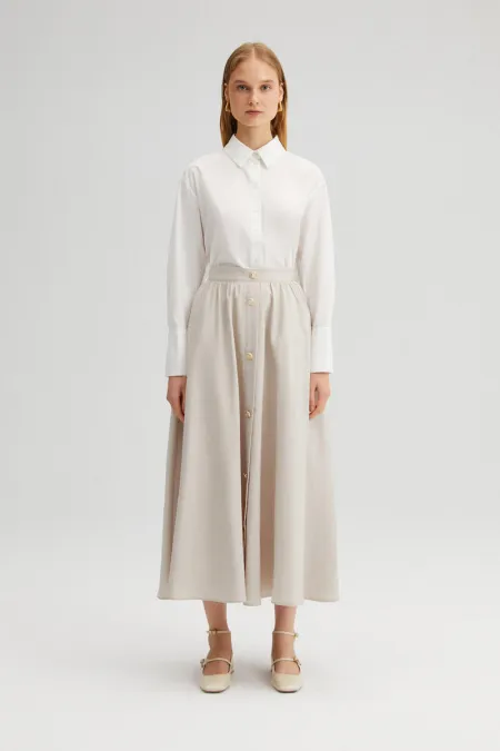 GOLD DÜĞMELİ KUPRA ETEK