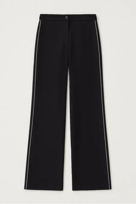 CREPE PANTS WITH PIPING DETAIL CREPE PANTS WITH PIPING DETAIL
