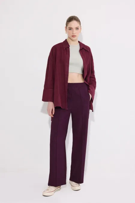 PANTALONS EN CRÊPE CÔTELÉS