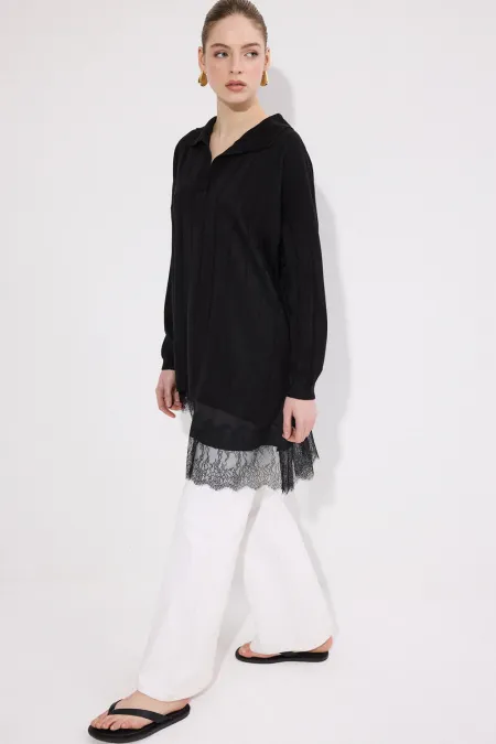 COLLARED KNITTED TUNIC