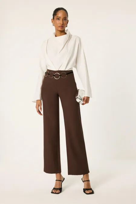 STRAIGHT FIT CREPE PANTS STRAIGHT FIT CREPE PANTS