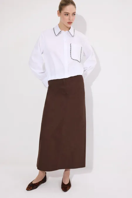 CHEMISE AU CROCHET ORNÉE DE PIERRES