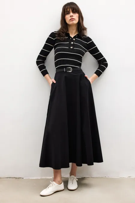 POLO YAKA ÇİZGİLİ TRİKO KAZAK