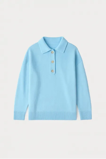 PULL EN MAILLE À COL CHEMISE