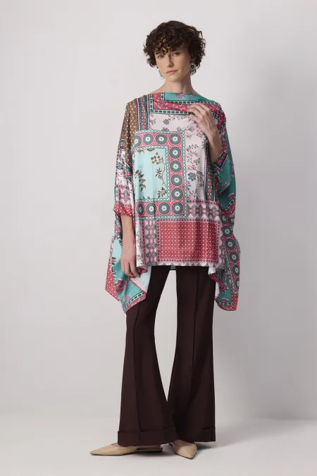 SHAWL PATTERNED BATWING SLEEVE TUNIC