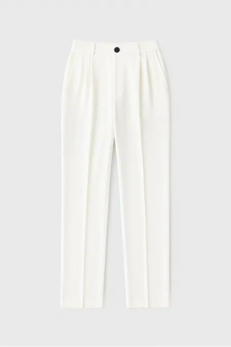 DOUBLE PLEATED CARROT PANTS