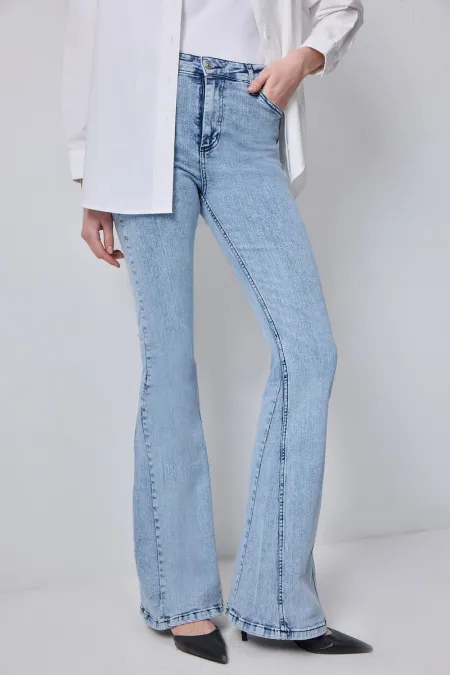 ULTRA LİKRALI İSPANYOL PAÇA DENİM PANTOLON