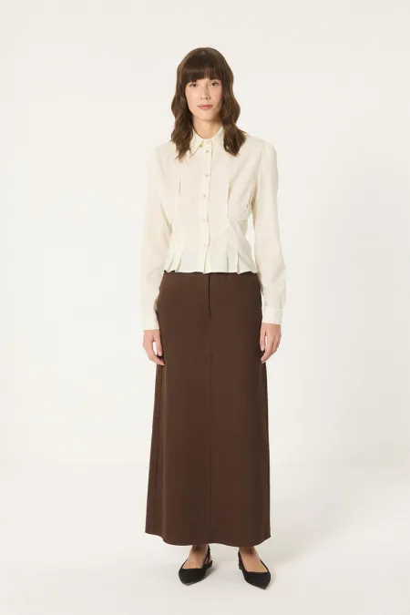 CHEMISE À TAILLE PLISSÉE AVEC PIERRES