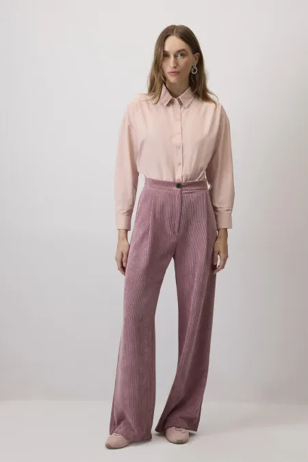 CORDUROY WIDE-LEG TROUSERS