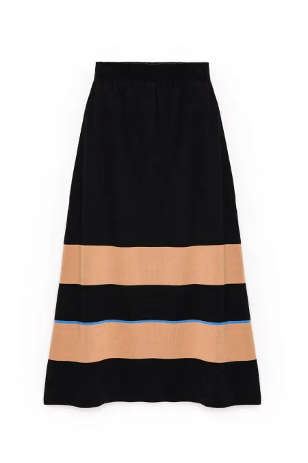 JUPE EN MAILLE À RAYURES AVEC TAILLE ÉLASTIQUE