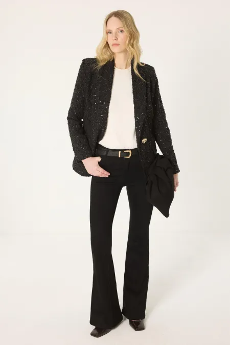 PUL DETAYLI KRUVAZE CEKET