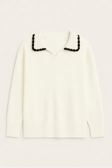 PULL TRICOT AVEC DÉTAILS AU CROCHET