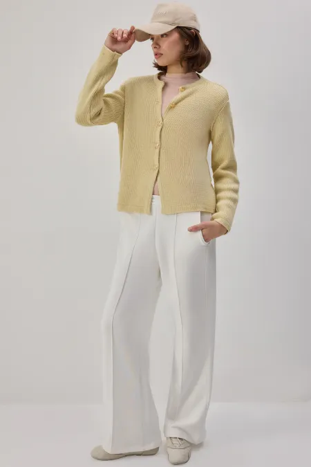 ENSEMBLE DE SURVÊTEMENT EN MAILLE CÔTELÉE AVEC TAILLE ÉLASTIQUE