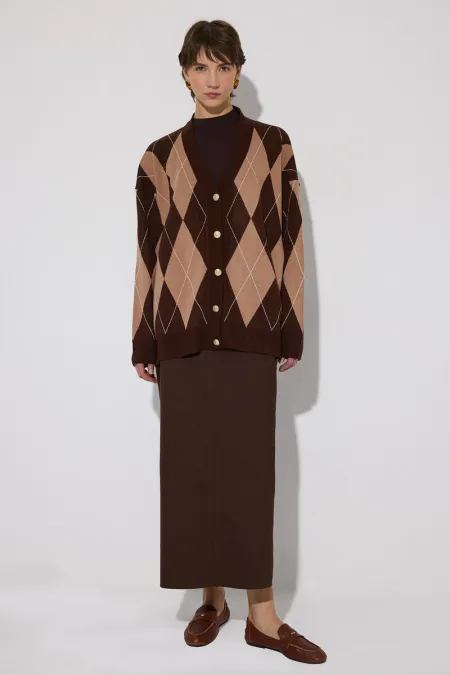 Gilet oversize à motif baklava Gilet oversize à motif baklava