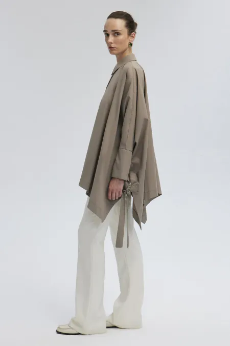 OVERSIZE SHIRT WITH TIE DETAIL OVERSIZE SHIRT WITH TIE DETAIL