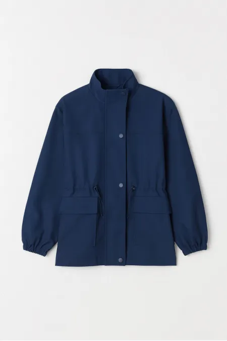 DİK YAKA FERMUARLI CEKET