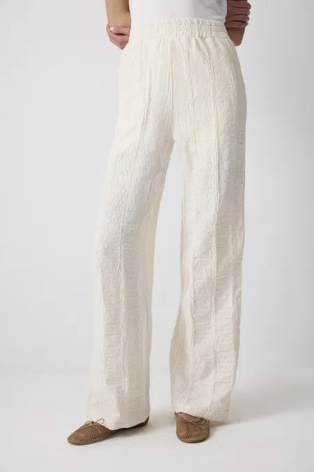 ELASTIC WAIST FRINGE PANTS