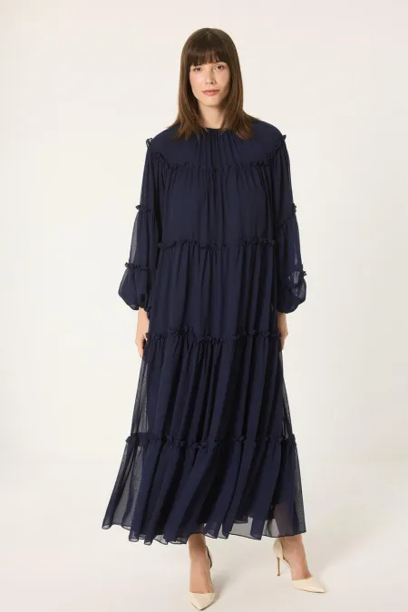 ROBE EN CHIFFON À VOLANTS