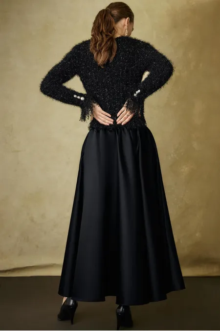 RUFFLED SATIN SKIRT RUFFLED SATIN SKIRT