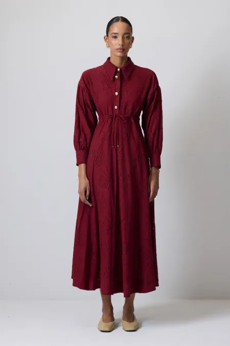 GOLD BUTTONED LACE-UP DRESS GOLD BUTTONED LACE-UP DRESS