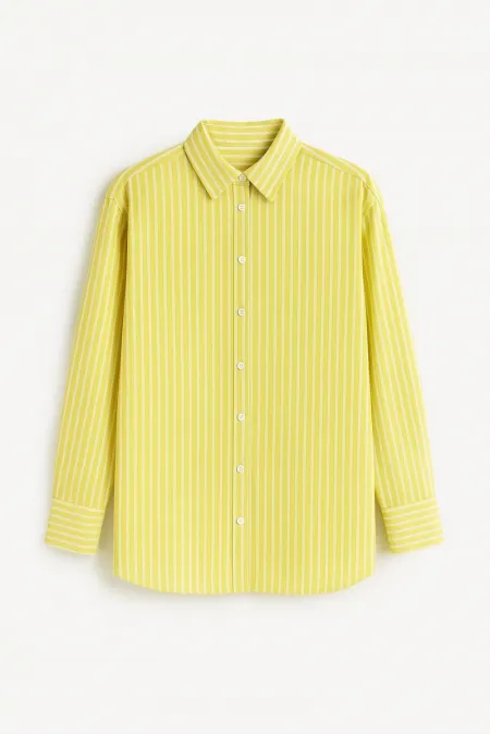 CHEMISE SURDIMENSIONNÉE À RAYURES FINES CHEMISE SURDIMENSIONNÉE À RAYURES FINES