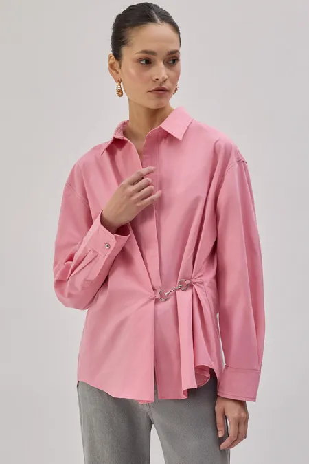 POPLIN SHIRT WITH METAL ACCESSORIES POPLIN SHIRT WITH METAL ACCESSORIES