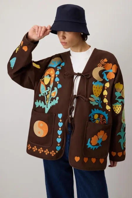 EMBROIDERED GABARDINE JACKET