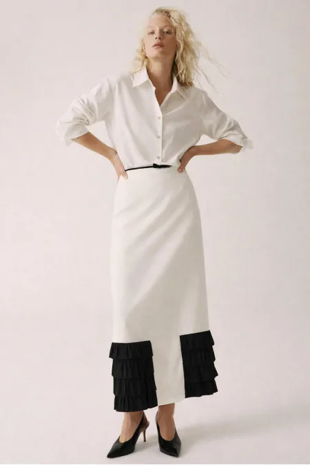 PİLE DETAYLI KREP ETEK