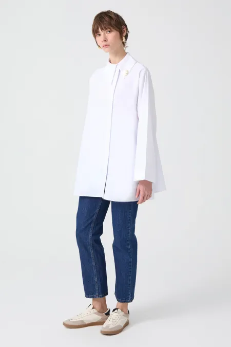 CHEMISE EN POPLINE ASYMÉTRIQUE