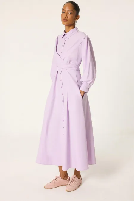 FRONT-TIE SHIRT DRESS