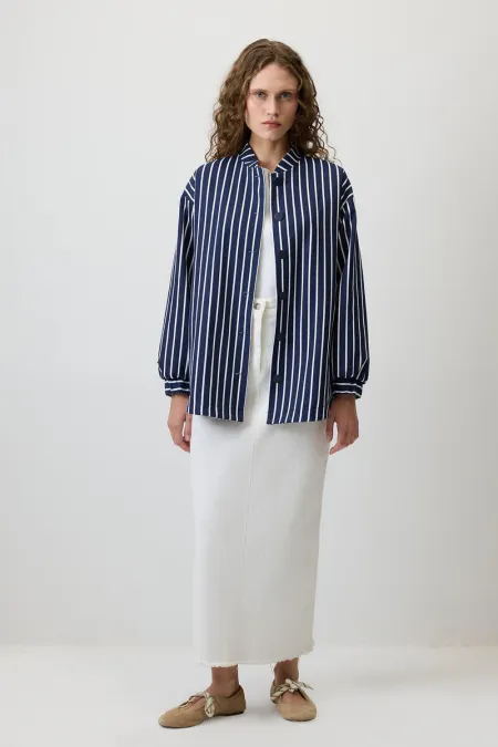 ÇİZGİLİ GABARDİN CEKET