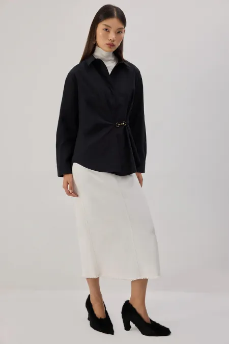 POPLIN SHIRT WITH METAL ACCESSORIES POPLIN SHIRT WITH METAL ACCESSORIES