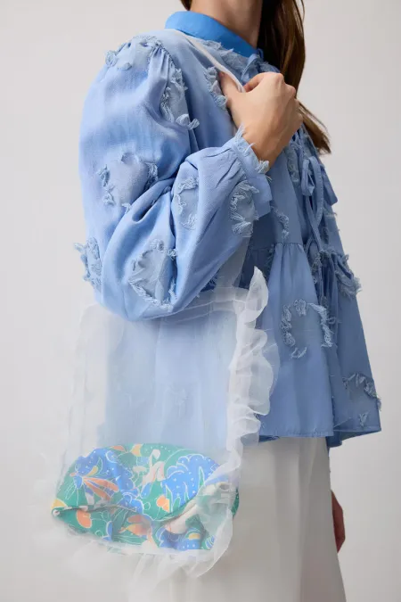 SAC EN ORGANZA À VOLANTS