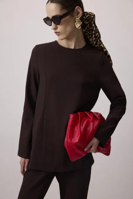 CREPE TUNIC WITH POCKETS CREPE TUNIC WITH POCKETS