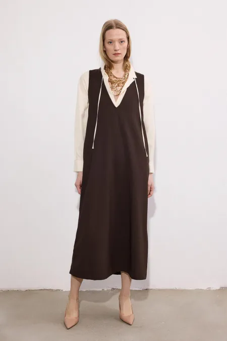 Gilet en crêpe à col en V