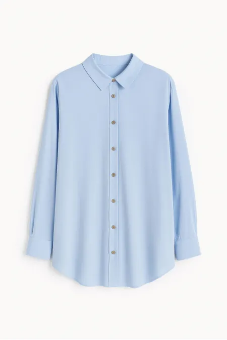 CHEMISE EN VISCOSE AVEC DÉTAIL DE BOUTONS DORÉS CHEMISE EN VISCOSE AVEC DÉTAIL DE BOUTONS DORÉS