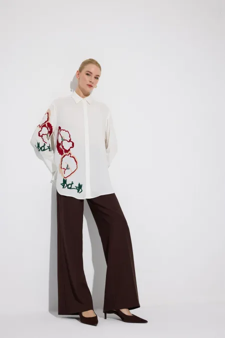 CHEMISE EN VISCOSE BRODÉE