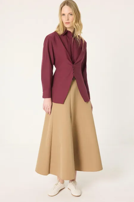 CHEMISE EN POPLIN AVEC DÉTAILS DE BOUTONS