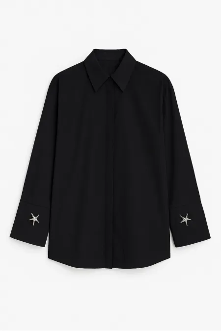 WIDE-CUFFS POPLIN SHIRT
