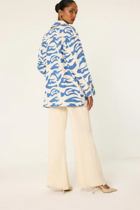 VESTE EN GABARDINE À MOTIFS