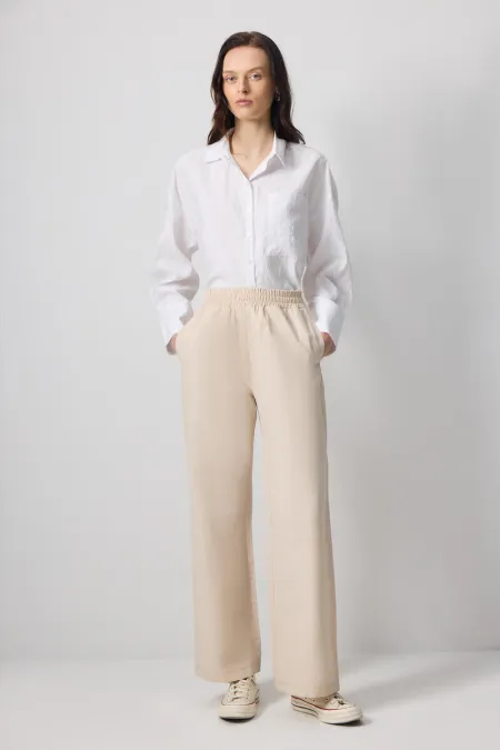 BELİ LASTİKLİ BOL PAÇA PANTOLON