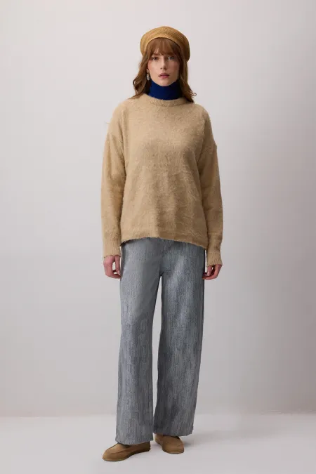 ELASTİK BEL JAKARLI PANTOLON