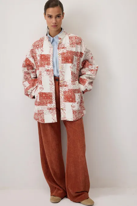 Shawl Pattern Bomber Jacket Shawl Pattern Bomber Jacket