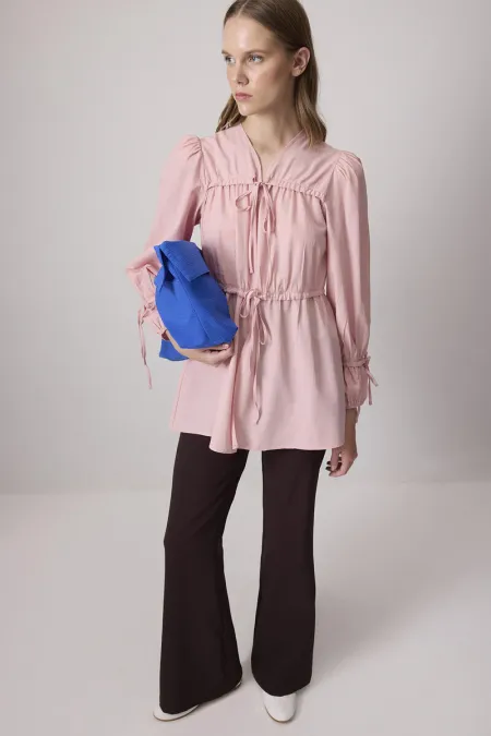 BÜZGÜ DETAYLI POPLİN KİMONO